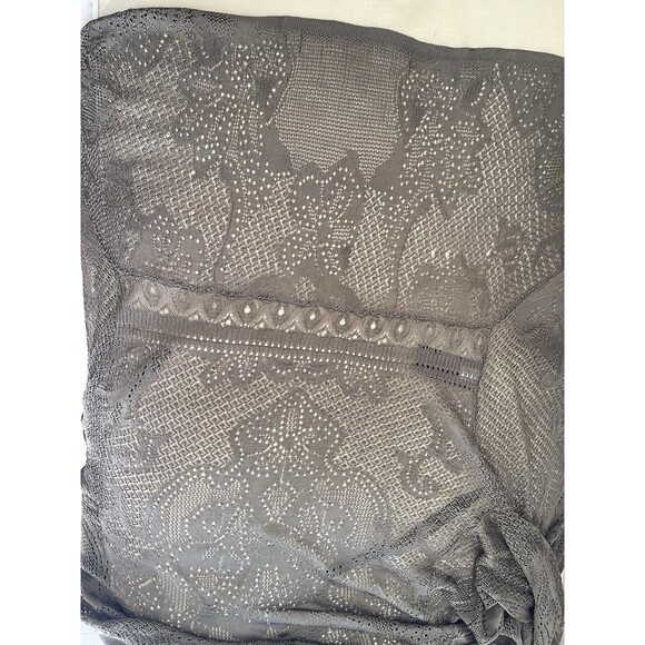 White House Black Market Lacy Open Knit Green Open Front Cardigan Sweater M - Picture 8 of 8